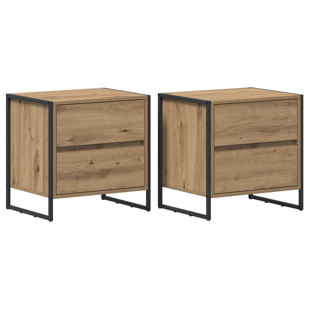 Bedside Table with Drawer 2 pcs Artisian Oak 50 x 39.5 x 50 cm