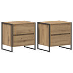 Bedside Table with Drawer 2 pcs Artisian Oak 50 x 39.5 x 50 cm
