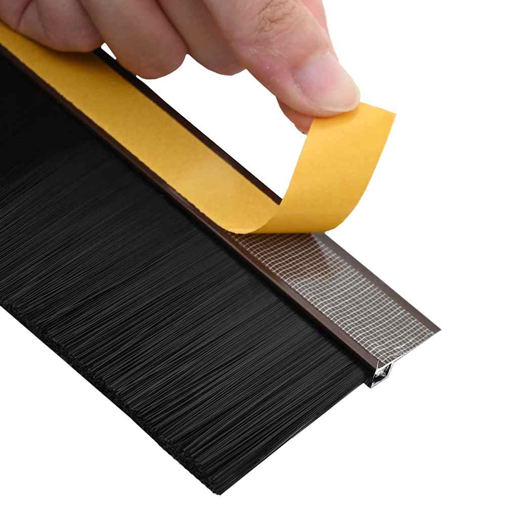 Self-adhesive Door Brush Seals 2 pcs Brown 100 cm