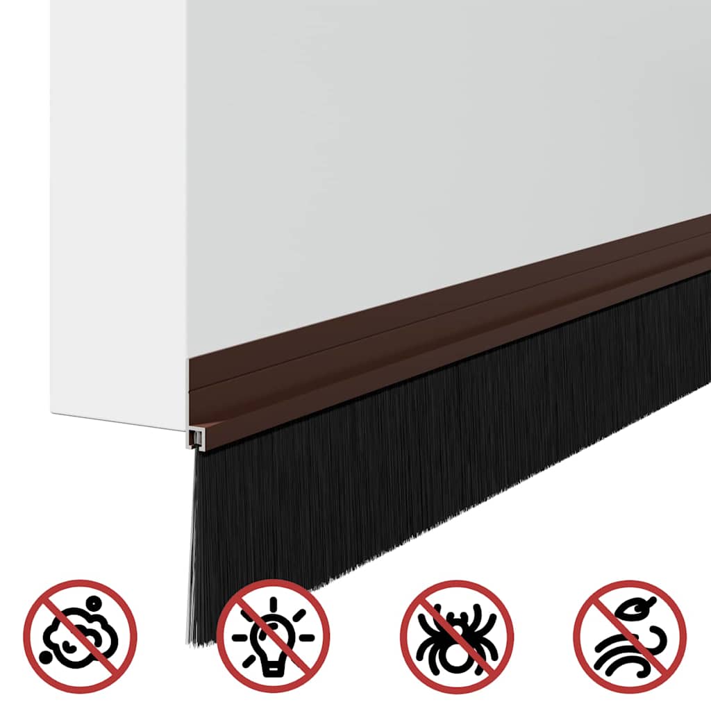 Self-adhesive Door Brush Seals 2 pcs Brown 100 cm