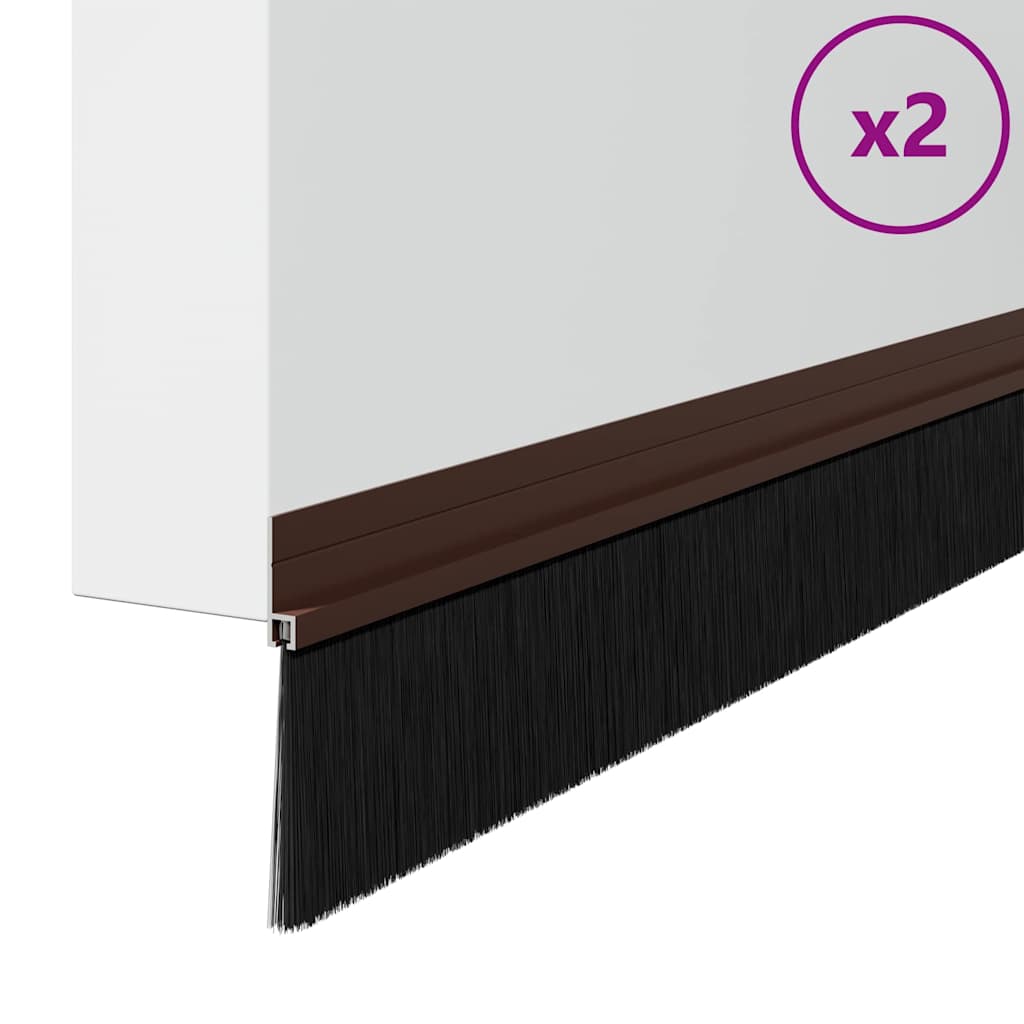 Self-adhesive Door Brush Seals 2 pcs Brown 100 cm