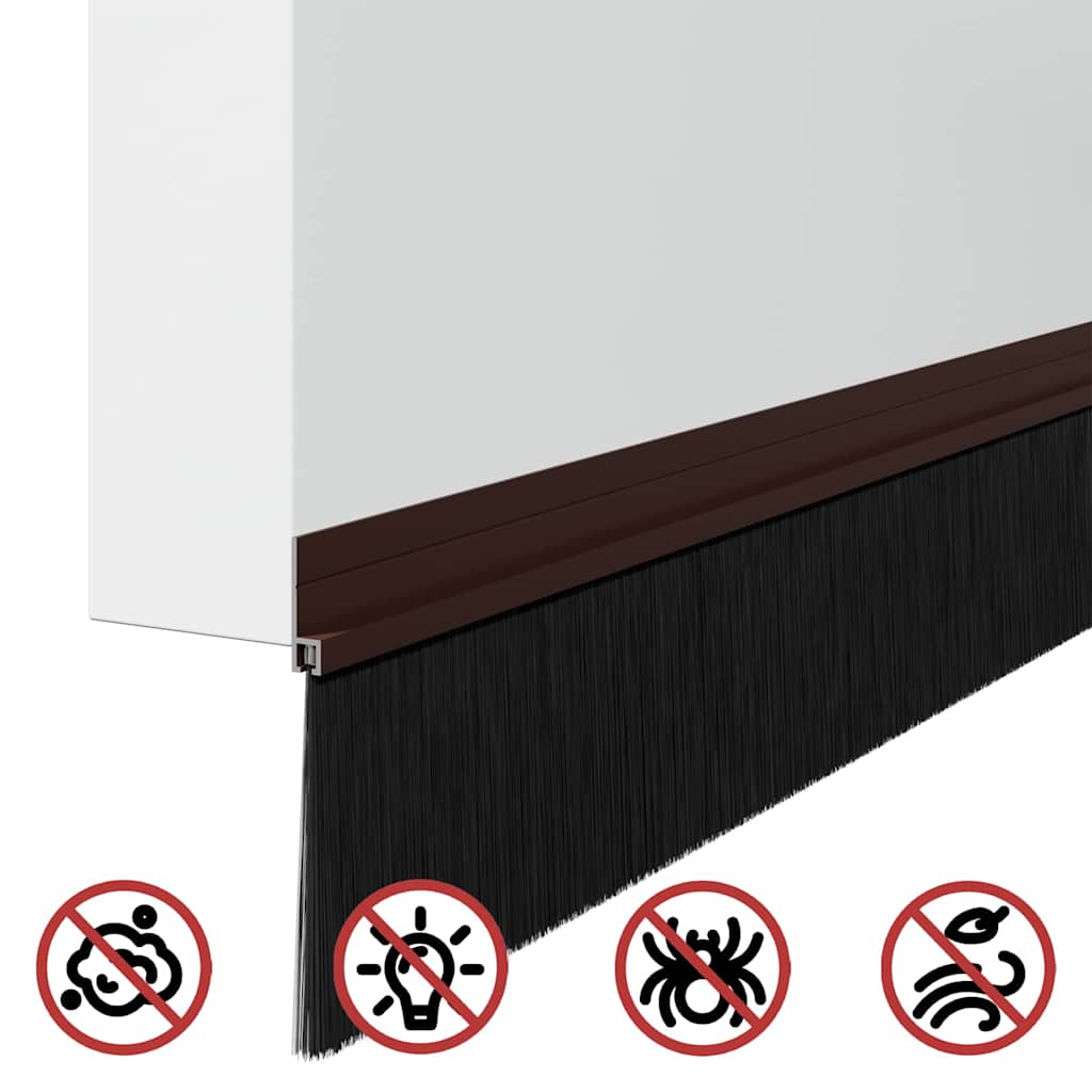 Self-adhesive Door Brush Seals 2 pcs Brown 100 cm