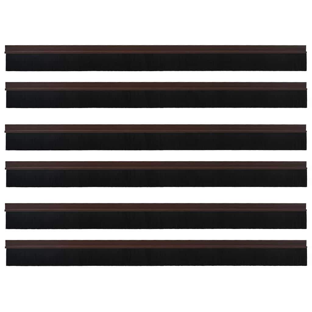 Self-adhesive Door Brush Seals 6 pcs Brown 100 cm