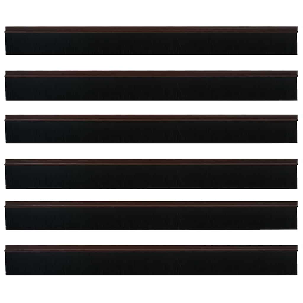 Self-adhesive Door Brush Seals 6 pcs Brown 100 cm