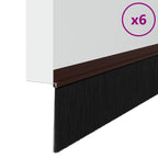 Self-adhesive Door Brush Seals 6 pcs Brown 100 cm