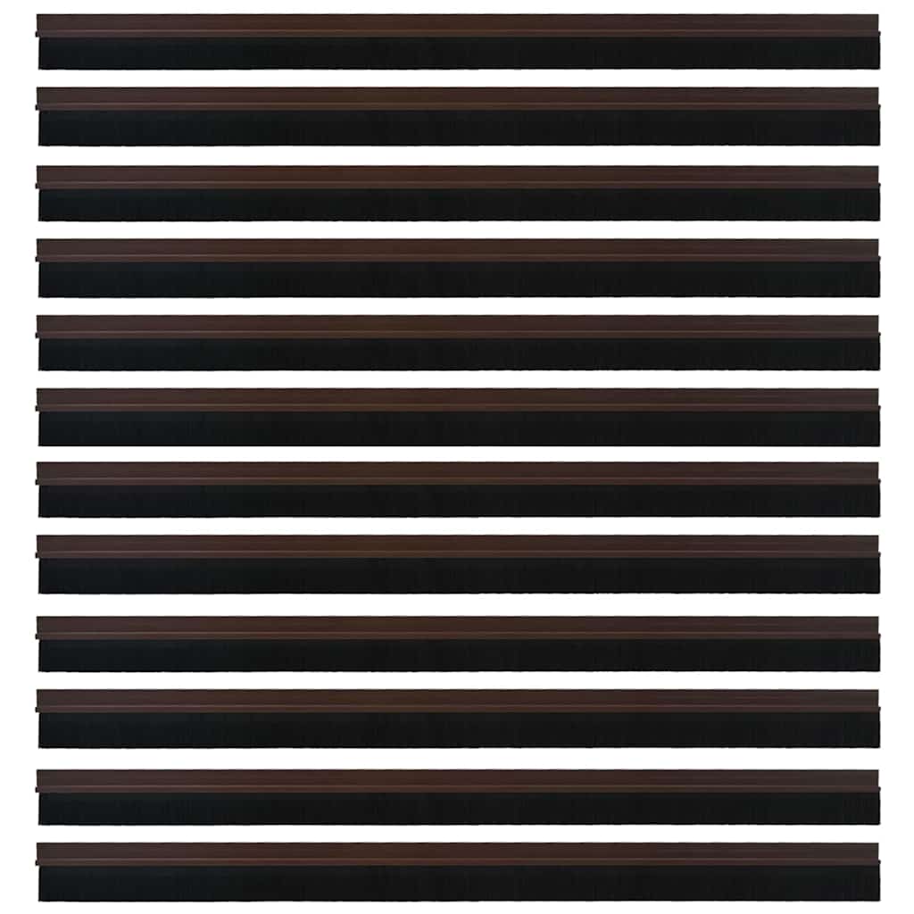 Self-adhesive Door Brush Seals 12 pcs Brown 100 cm