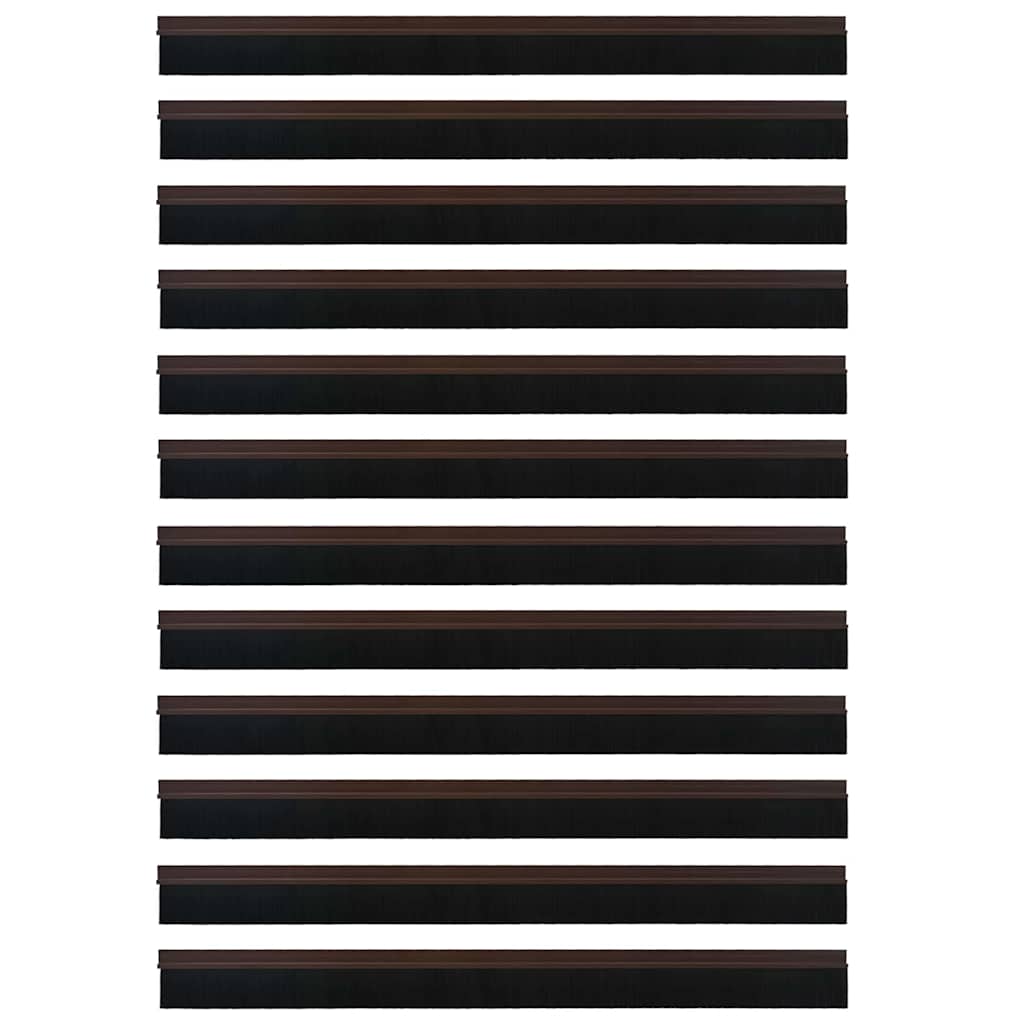 Self-adhesive Door Brush Seals 12 pcs Brown 100 cm