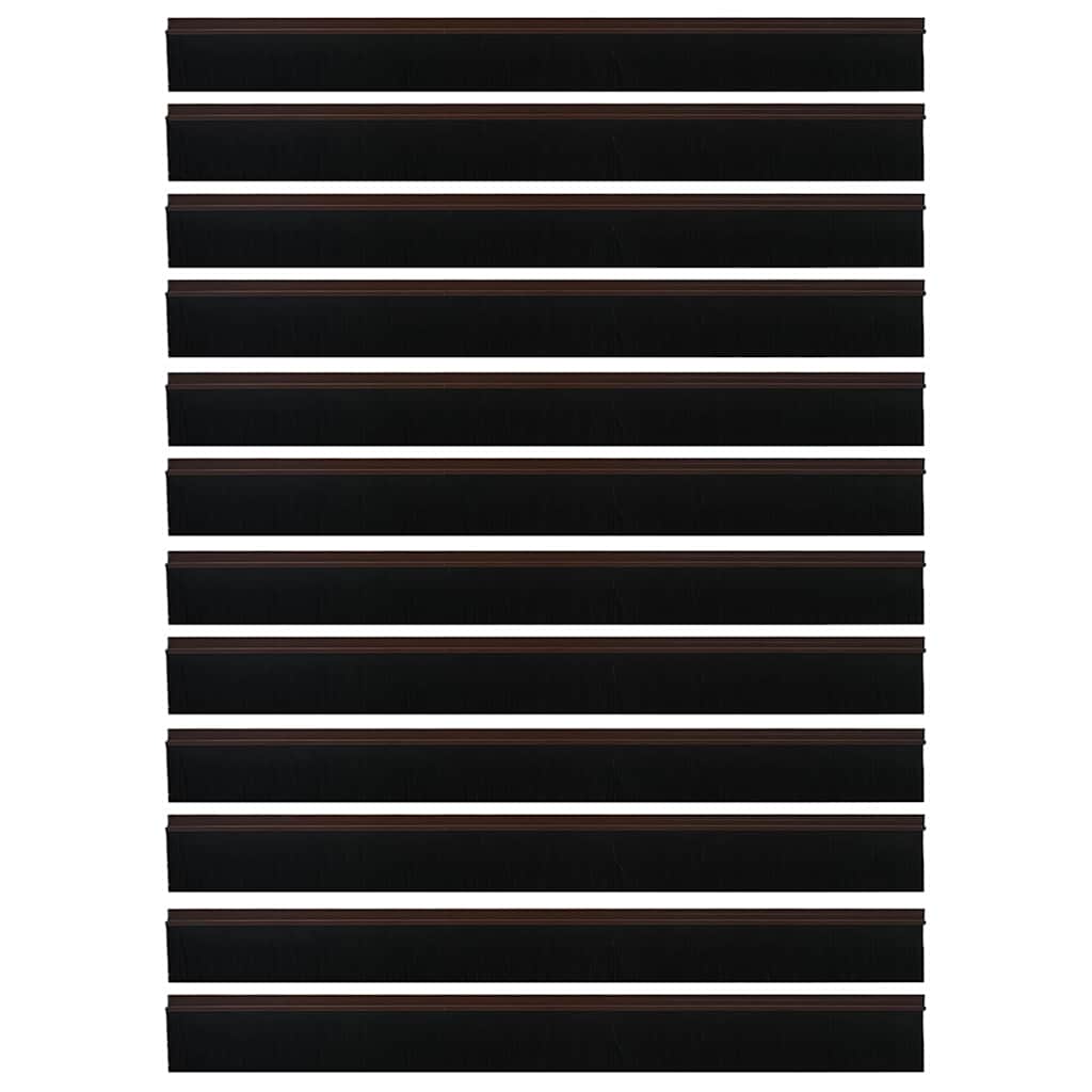 Self-adhesive Door Brush Seals 12 pcs Brown 100 cm