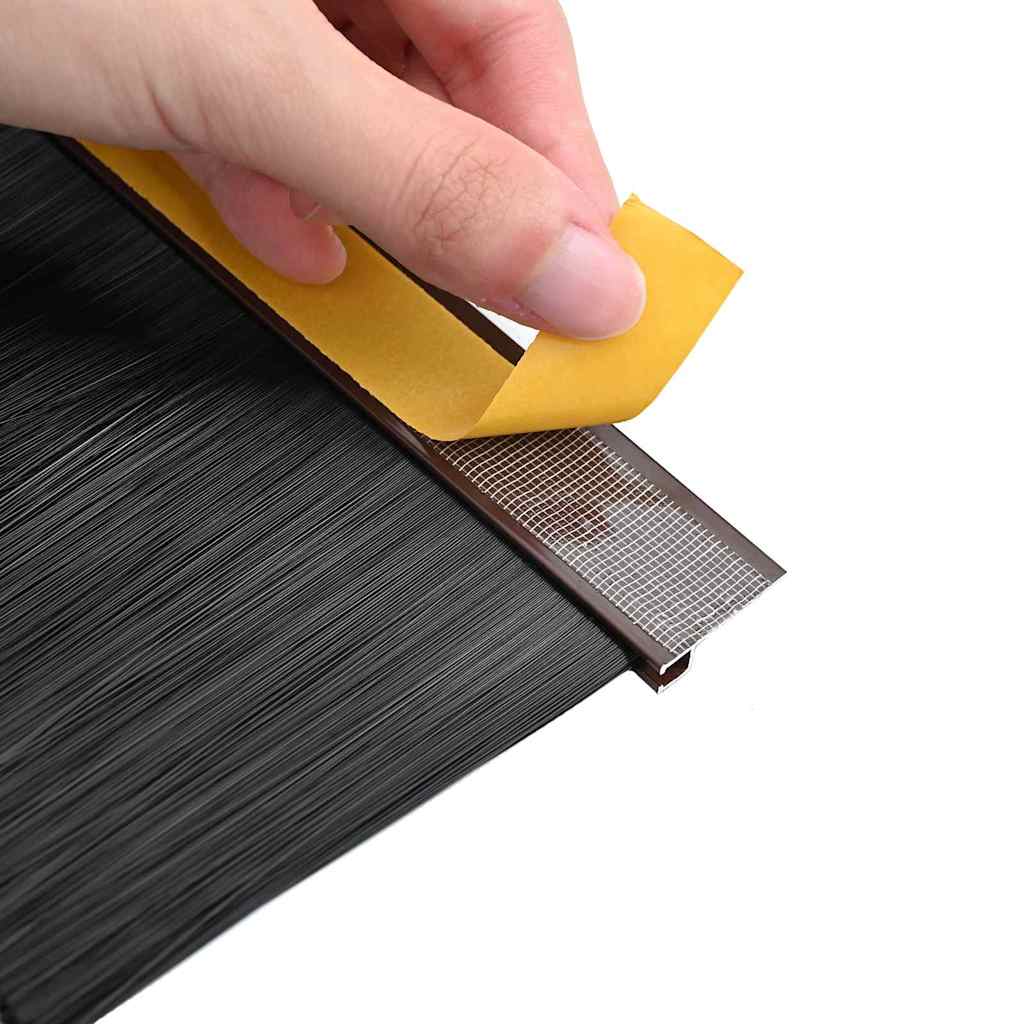 Self-adhesive Door Brush Seals 12 pcs Brown 100 cm