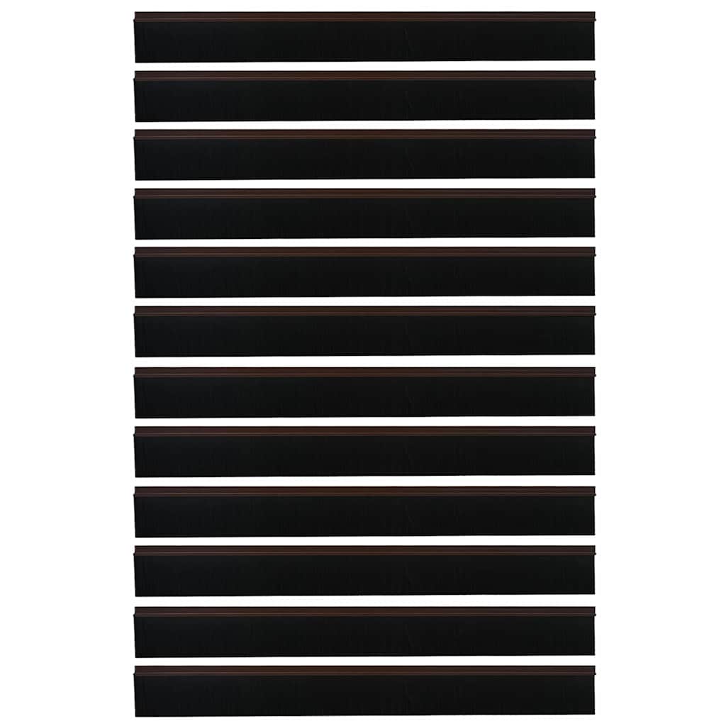 Self-adhesive Door Brush Seals 12 pcs Brown 100 cm