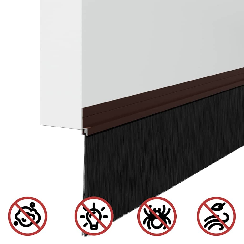 Self-adhesive Door Brush Seals 12 pcs Brown 100 cm
