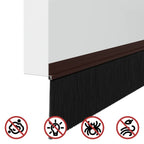 Self-adhesive Door Brush Seals 12 pcs Brown 100 cm