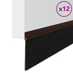 Self-adhesive Door Brush Seals 12 pcs Brown 100 cm