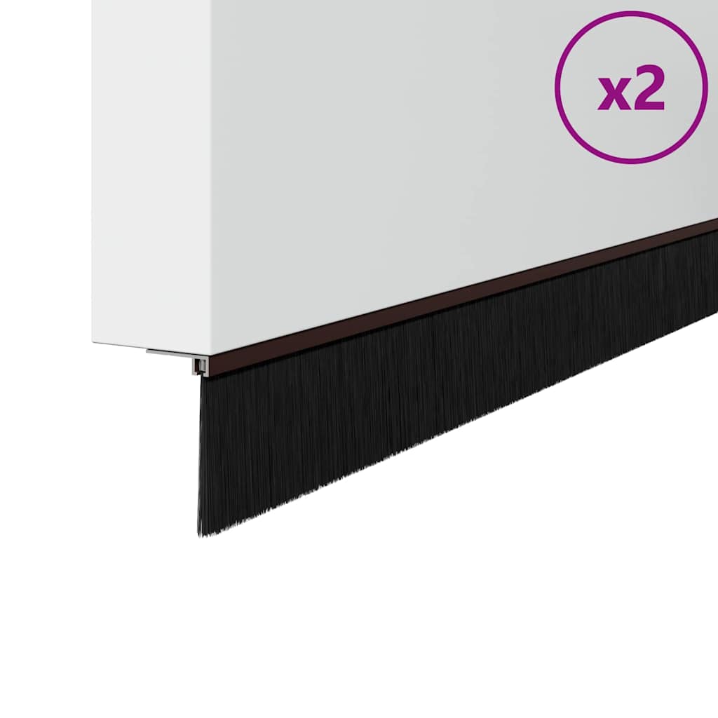 Self-adhesive Door Brush Seals 2 pcs Brown 100 cm