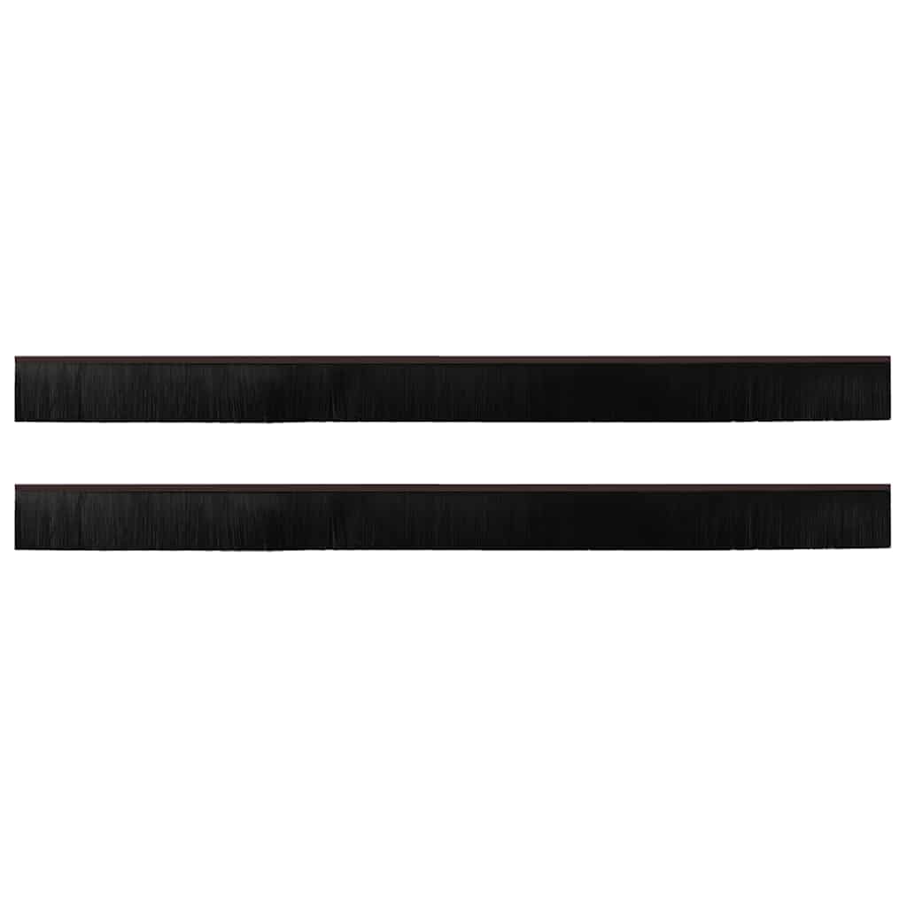 Self-adhesive Door Brush Seals 2 pcs Brown 100 cm