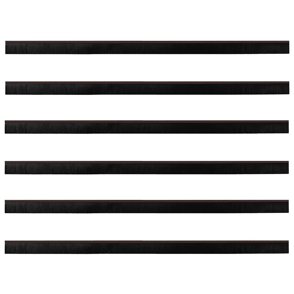 Self-adhesive Door Brush Seals 6 pcs Brown 100 cm