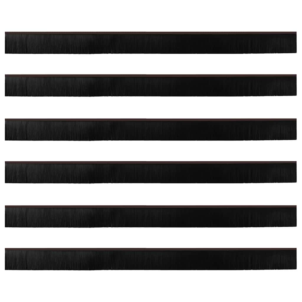 Self-adhesive Door Brush Seals 6 pcs Brown 100 cm