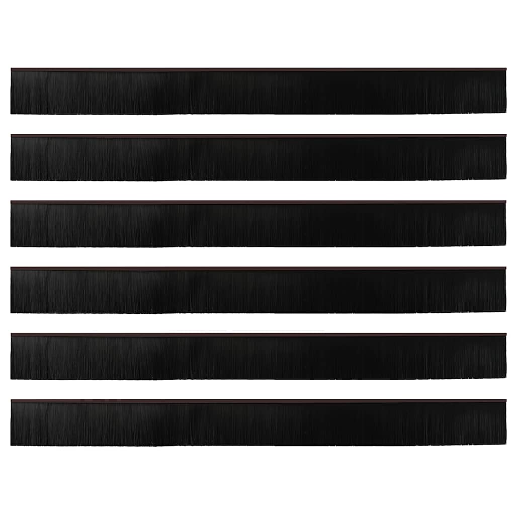 Self-adhesive Door Brush Seals 6 pcs Brown 100 cm