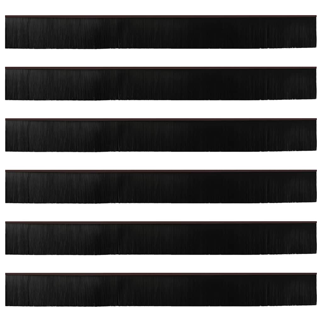 Self-adhesive Door Brush Seals 6 pcs Brown 100 cm