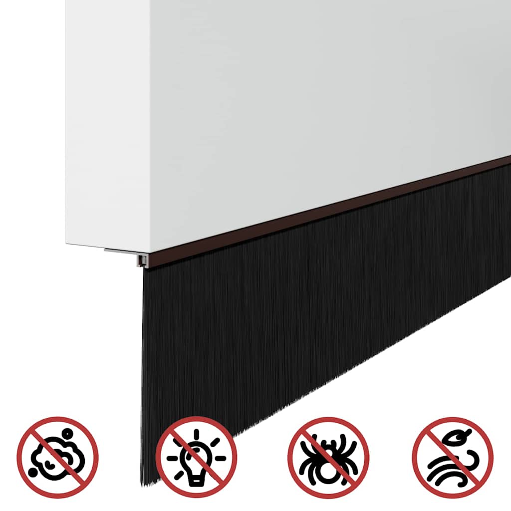 Self-adhesive Door Brush Seals 6 pcs Brown 100 cm