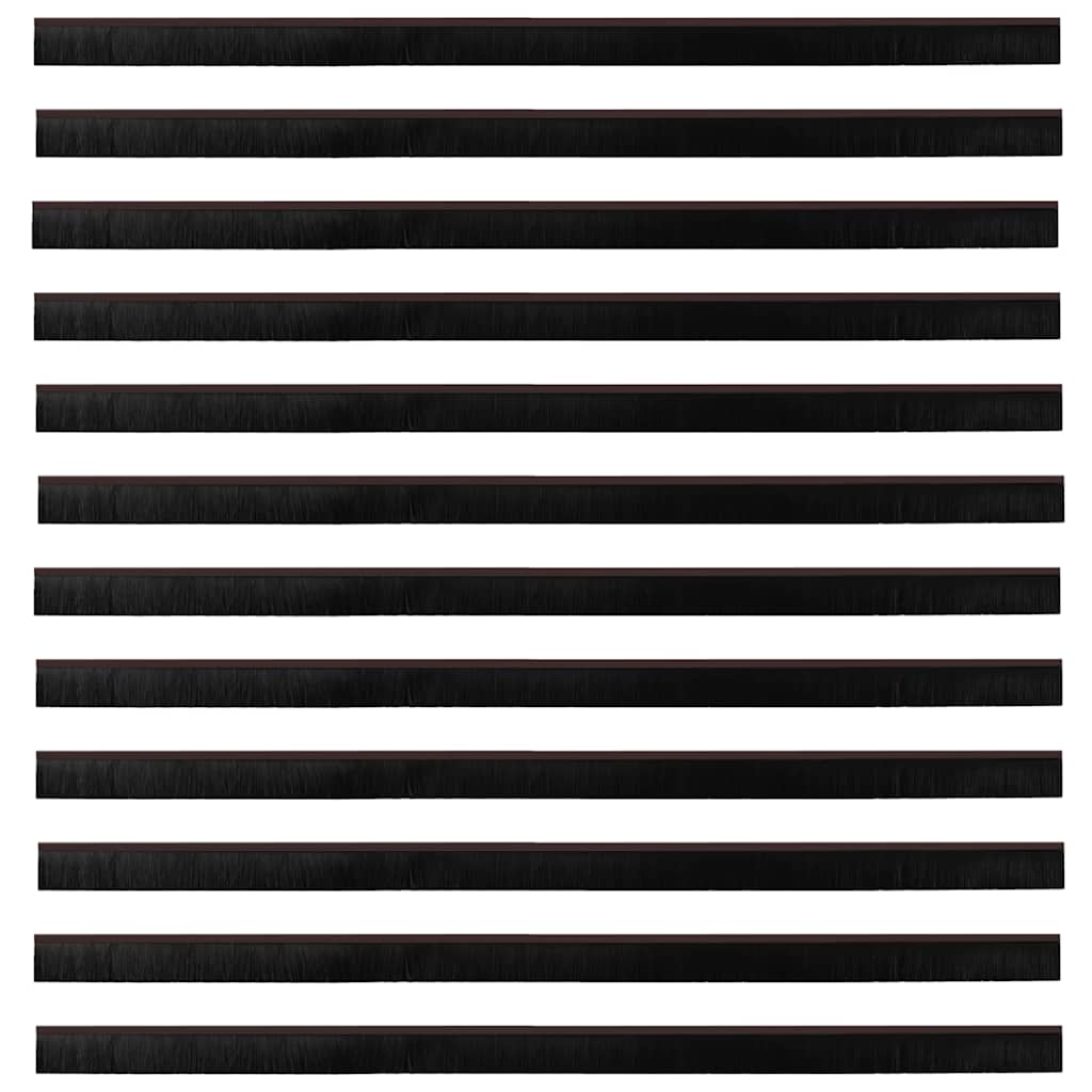 Self-adhesive Door Brush Seals 12 pcs Brown 100 cm