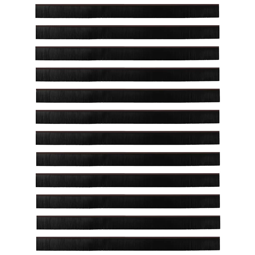 Self-adhesive Door Brush Seals 12 pcs Brown 100 cm