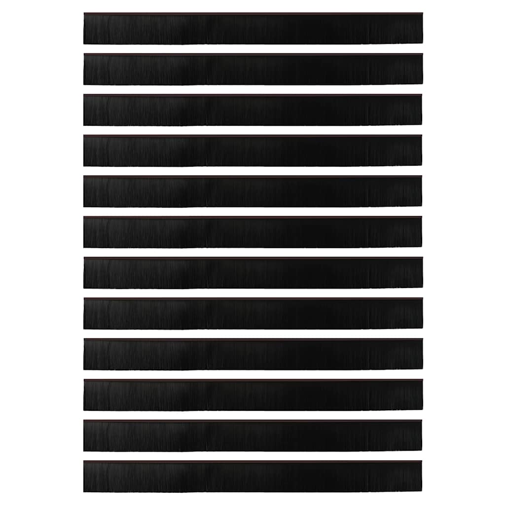 Self-adhesive Door Brush Seals 12 pcs Brown 100 cm