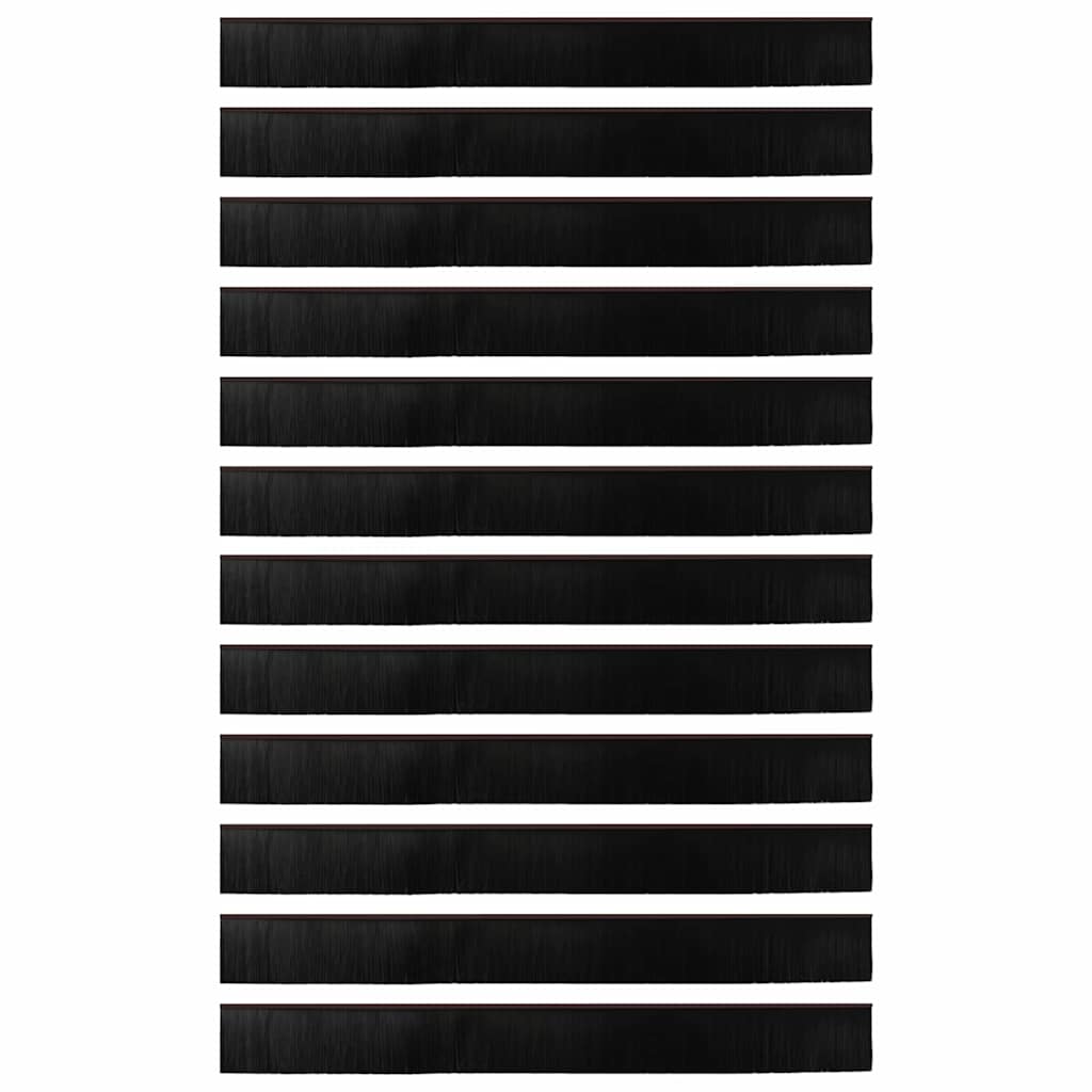 Self-adhesive Door Brush Seals 12 pcs Brown 100 cm