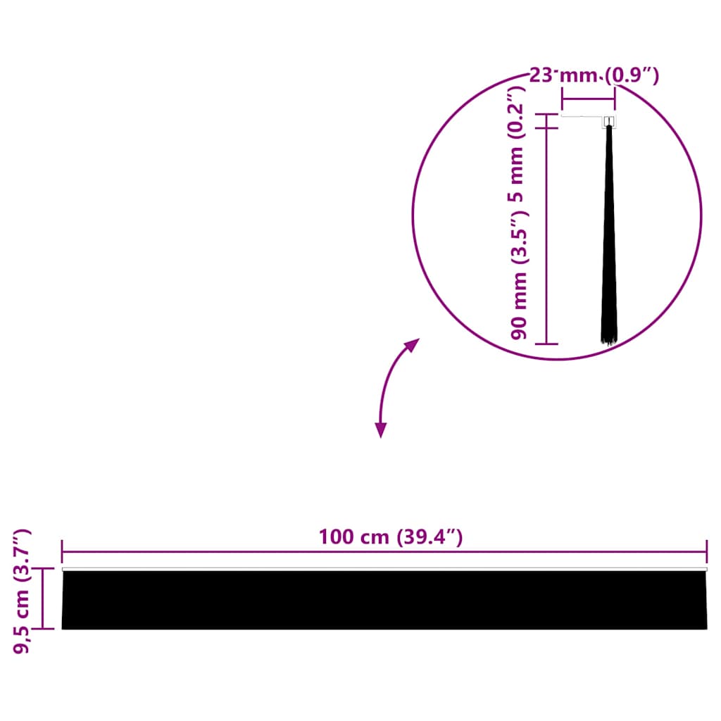Self-adhesive Door Brush Seals 12 pcs Brown 100 cm