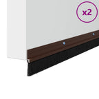 Screw-on Door Brush Seals 2 pcs Brown 100 cm Aluminium Alloy