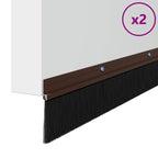 Screw-on Door Brush Seals 2 pcs Brown 100 cm Aluminium Alloy