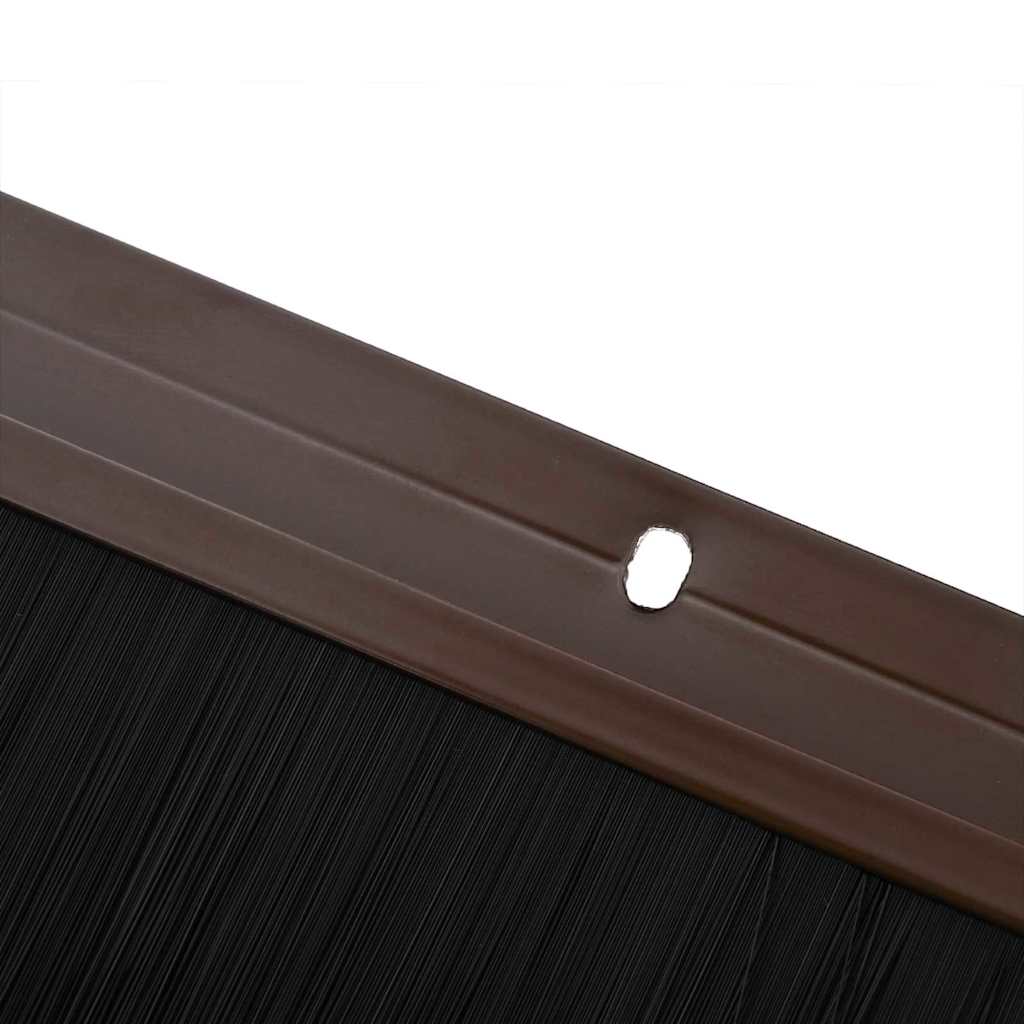 Screw-on Door Brush Seals 2 pcs Brown 100 cm Aluminium Alloy