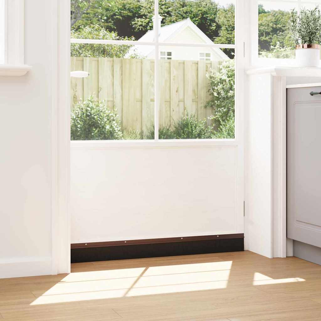 Screw-on Door Brush Seals 2 pcs Brown 100 cm Aluminium Alloy