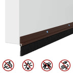 Screw-on Door Brush Seals 6 pcs Brown 100 cm Aluminium Alloy