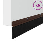 Screw-on Door Brush Seals 6 pcs Brown 100 cm Aluminium Alloy
