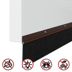 Screw-on Door Brush Seals 6 pcs Brown 100 cm Aluminium Alloy