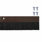 Screw-on Door Brush Seals 12 pcs Brown 100 cm Aluminium Alloy