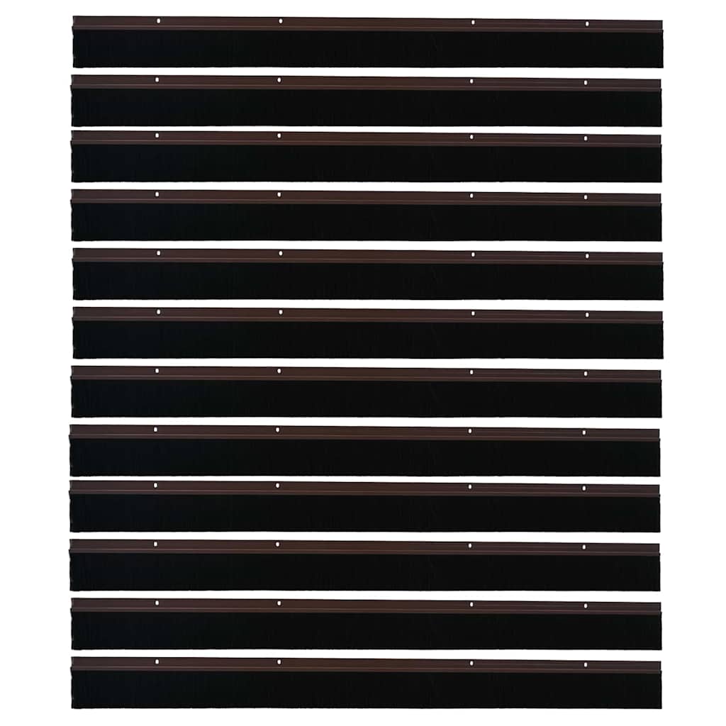 Screw-on Door Brush Seals 12 pcs Brown 100 cm Aluminium Alloy