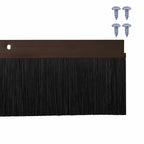 Screw-on Door Brush Seals 12 pcs Brown 100 cm Aluminium Alloy
