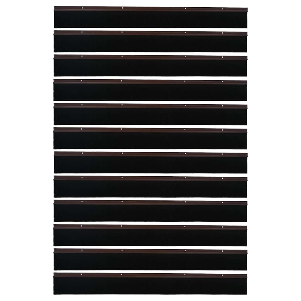 Screw-on Door Brush Seals 12 pcs Brown 100 cm Aluminium Alloy