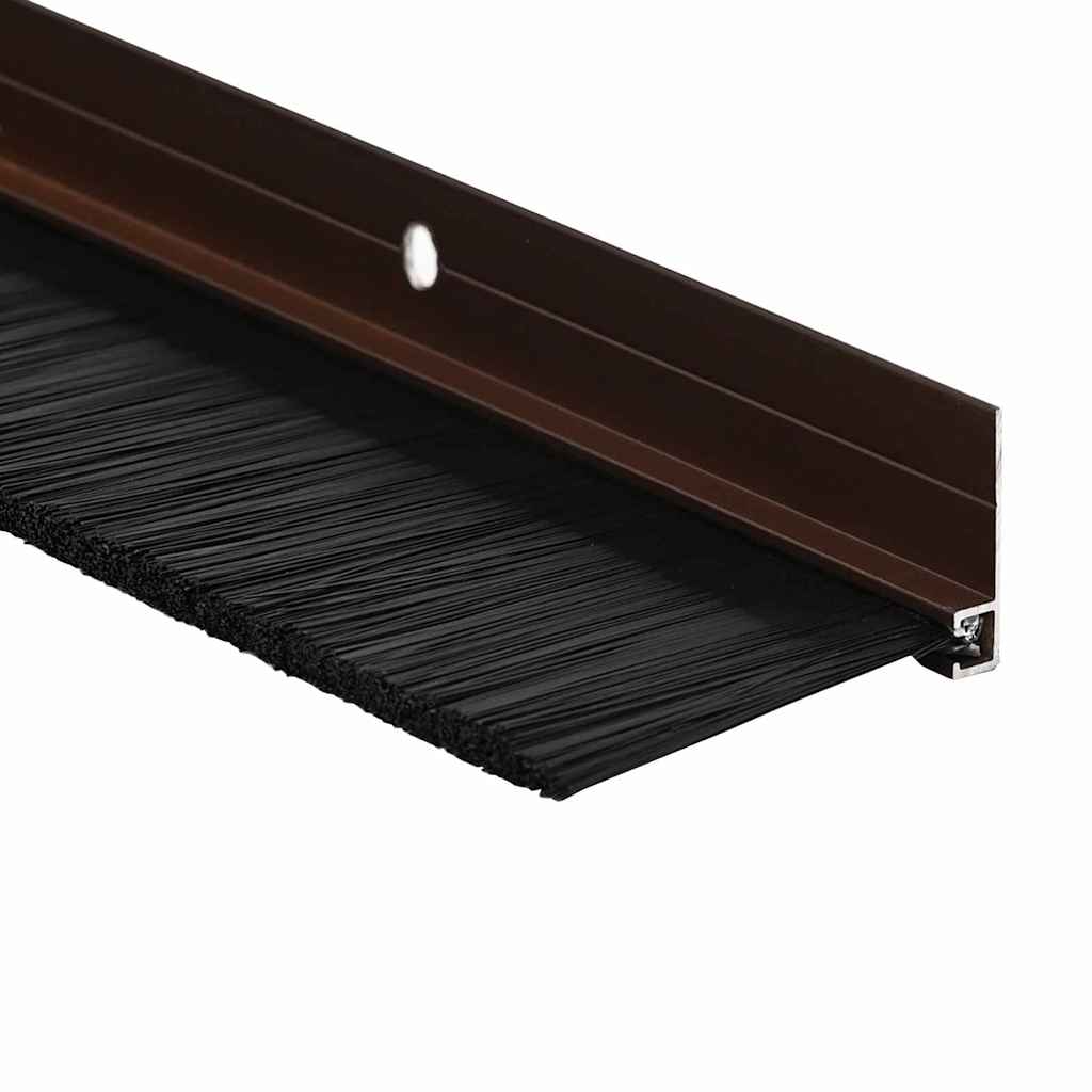 Screw-on Door Brush Seals 2 pcs Brown 100 cm Aluminium Alloy