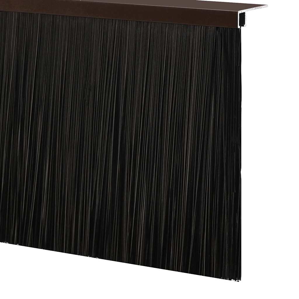 Screw-on Door Brush Seals 2 pcs Brown 100 cm Aluminium Alloy