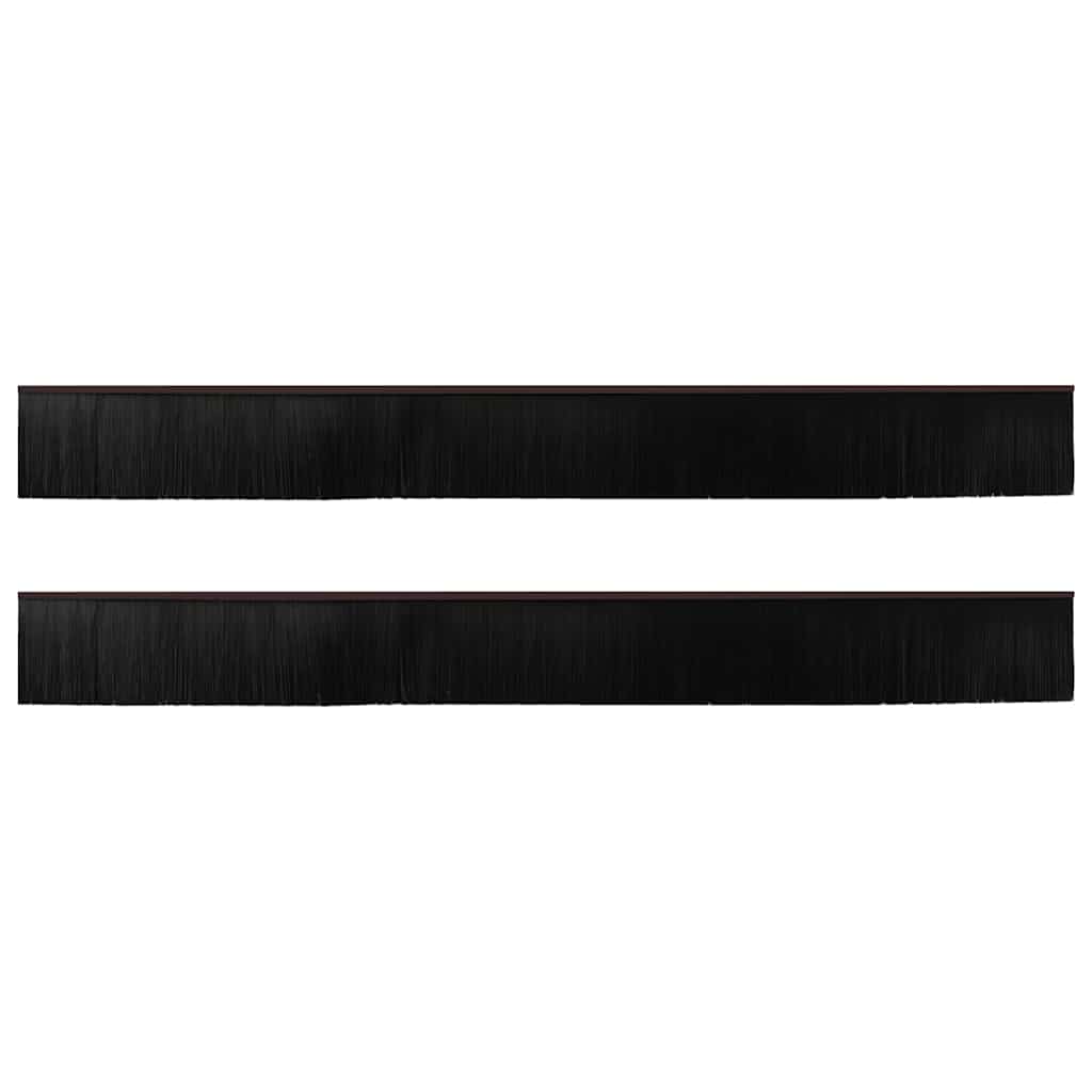 Screw-on Door Brush Seals 2 pcs Brown 100 cm Aluminium Alloy