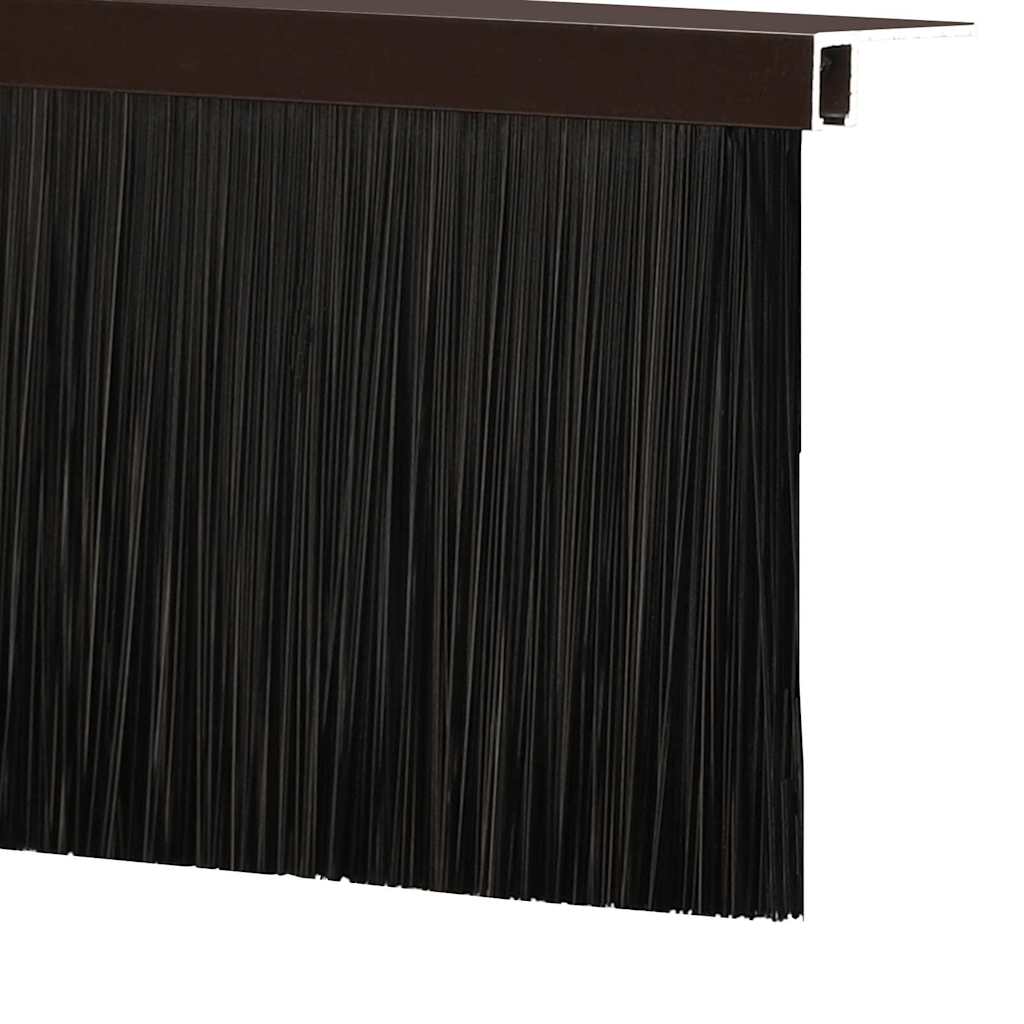 Screw-on Door Brush Seals 6 pcs Brown 100 cm Aluminium Alloy