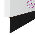 Screw-on Door Brush Seals 6 pcs Brown 100 cm Aluminium Alloy