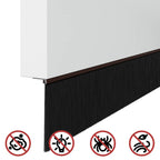 Screw-on Door Brush Seals 6 pcs Brown 100 cm Aluminium Alloy