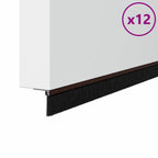 Screw-on Door Brush Seals 12 pcs Brown 100 cm Aluminium Alloy
