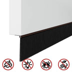 Screw-on Door Brush Seals 12 pcs Brown 100 cm Aluminium Alloy