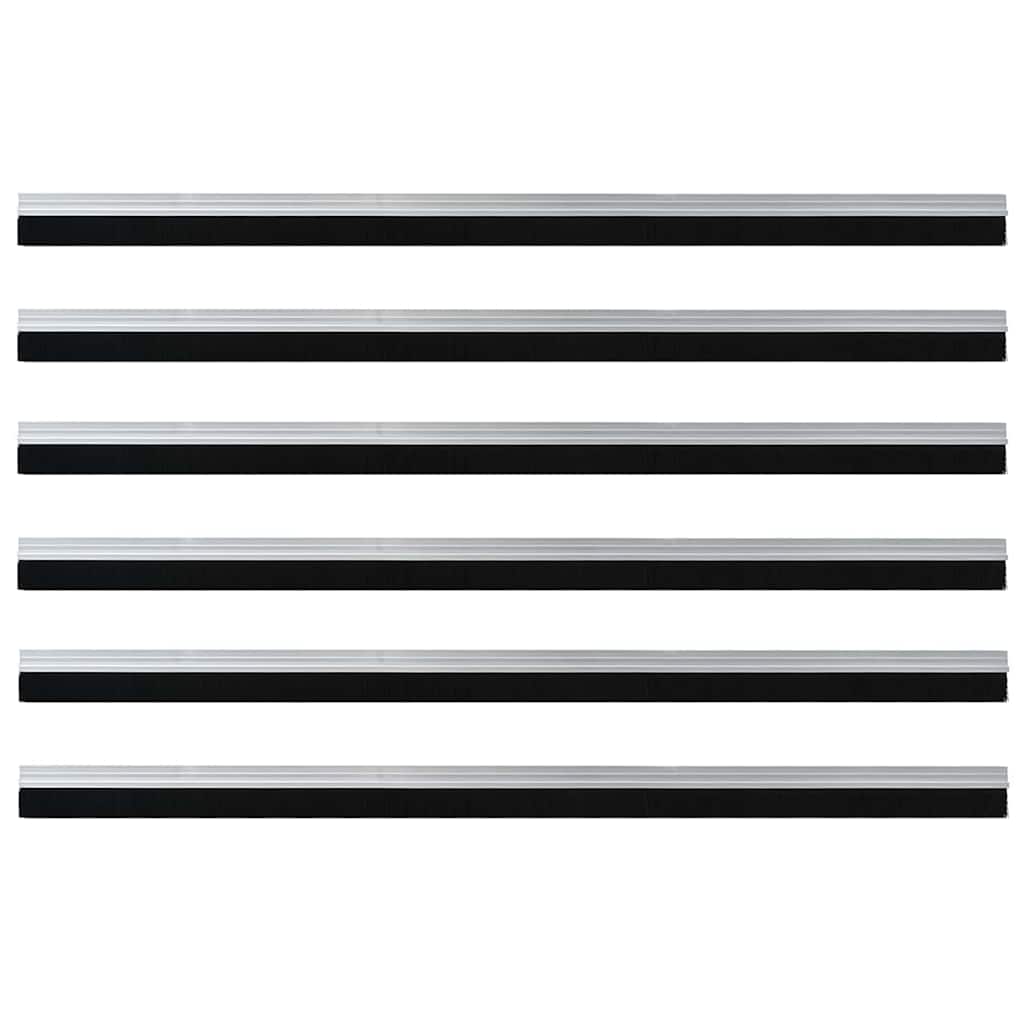 Self-adhesive Door Brush Seals 6 pcs Silver 100 cm