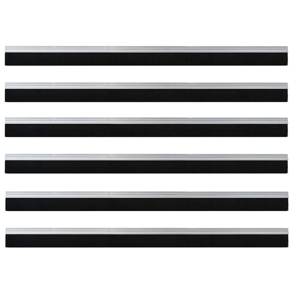 Self-adhesive Door Brush Seals 6 pcs Silver 100 cm